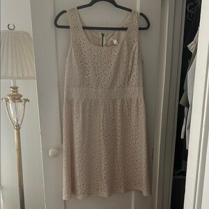 LOFT Cream Lace Midi Dress